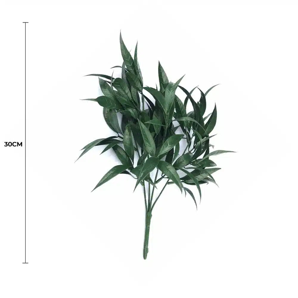 Dark Green Tipped Willow Oak Stem UV Resistant 30cm - Image 2