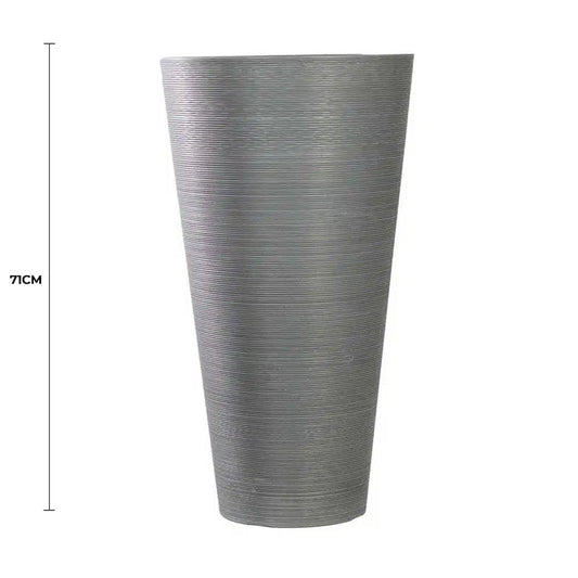 Decorative Large Modern Grey Round Planter 71cm - Image 2