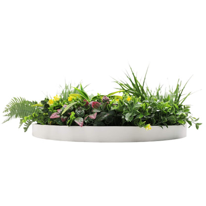 Slimline Artificial Green Wall Disc Art 60cm Country Fern UV Resistant (White) - Image 4