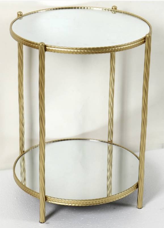 Ruga Side Table w Mirror Top 59cm