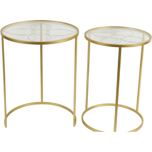 Set 2 Elm Side Table 61cm