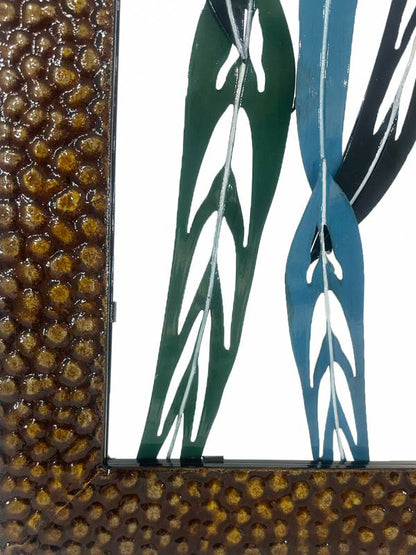 Galvanised Leaves Wall Art 76cm - Image 2