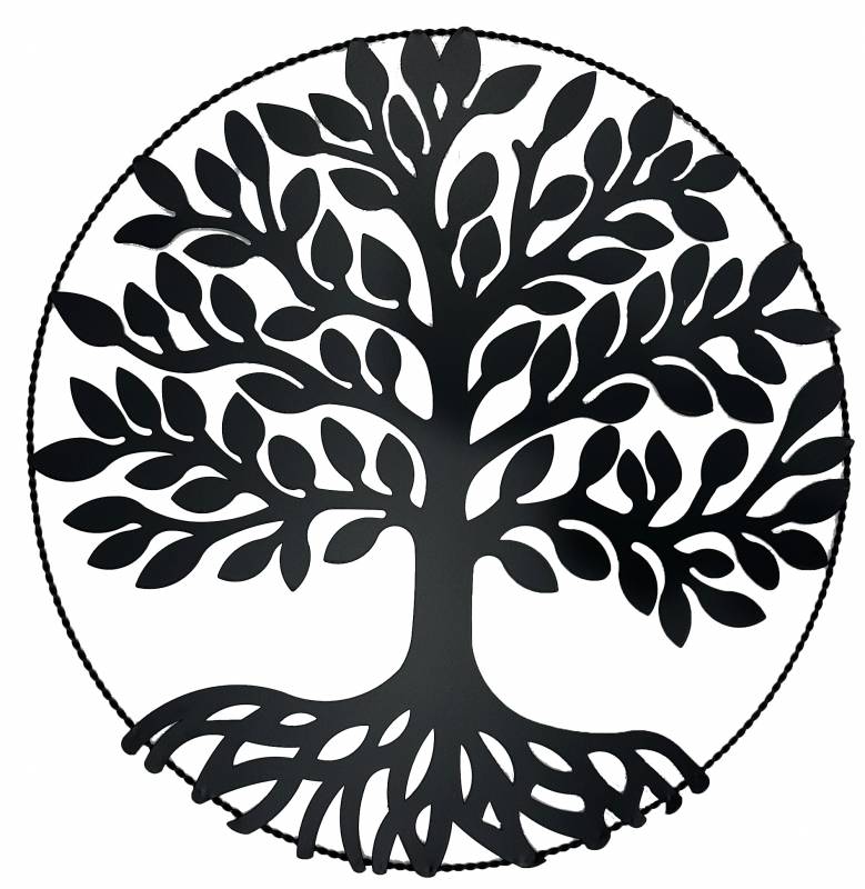 Round Tree Metal Wall Art 53cm