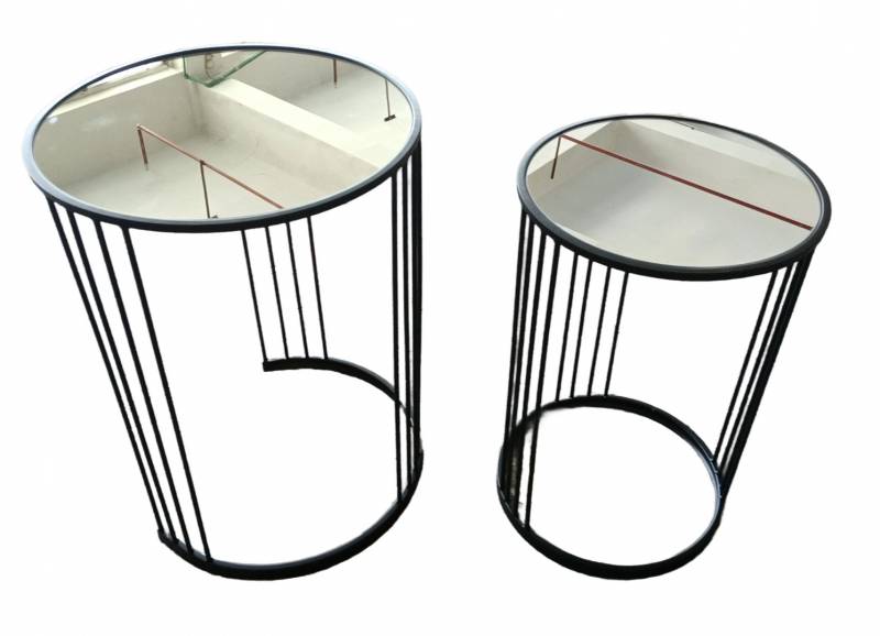 Set 2 Balcombe Mirror Side Table 60cm