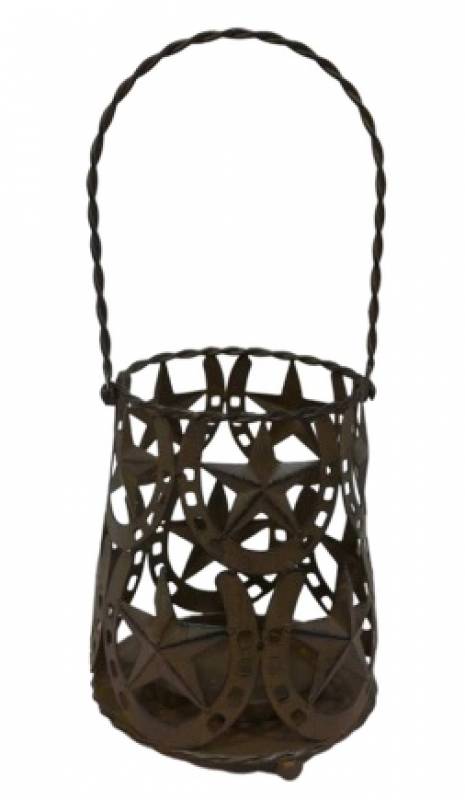 Horse Shoe & Star Candle Holder 20cm