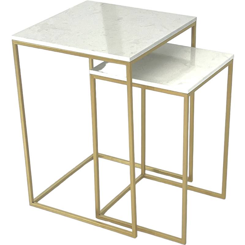 Set 2 Oscar Marble Side Table 65cm