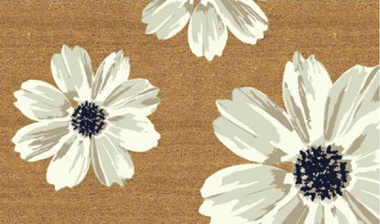 White Flower Doormat Door Mat 60x40cm