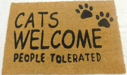 Cats Welcome People Tolerated Doormat