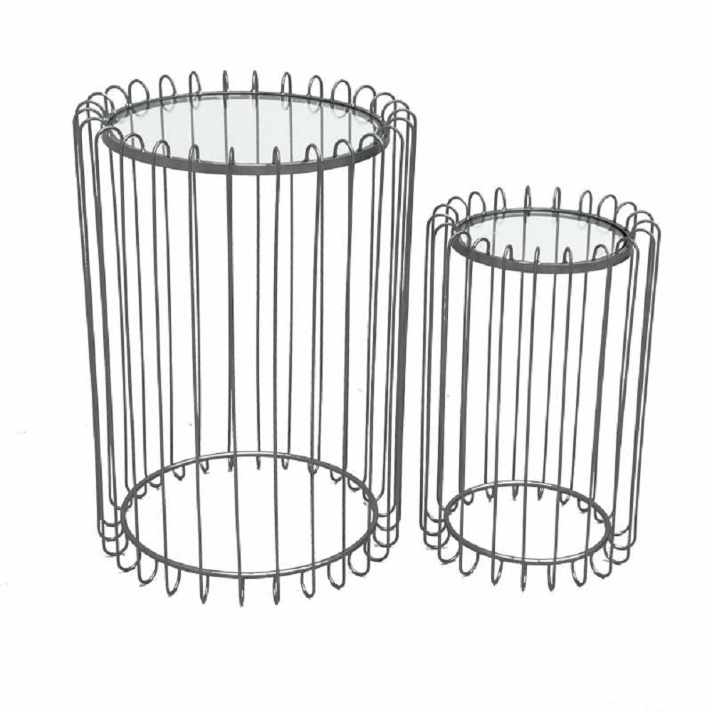 Set 2 Devin Glass Side Table 70cm