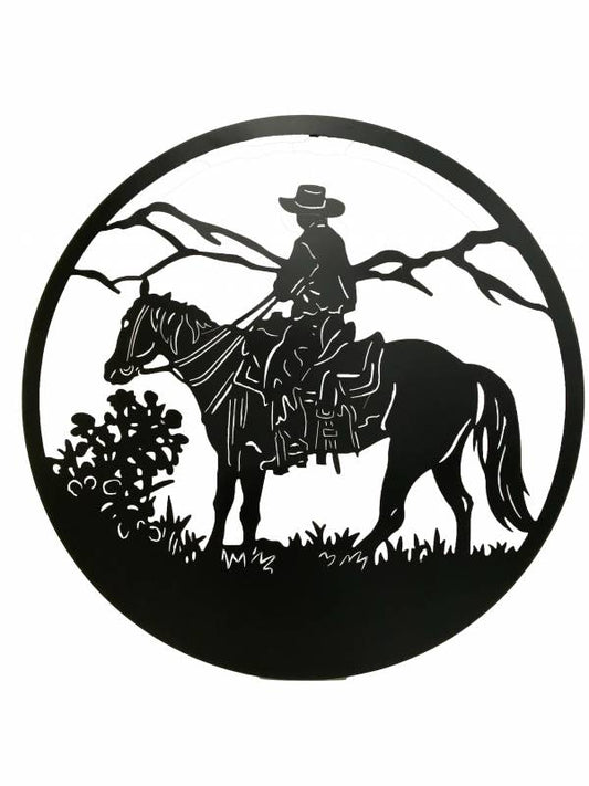 Set 2 Hollywood Horse Metal Wall Art 98x98cm