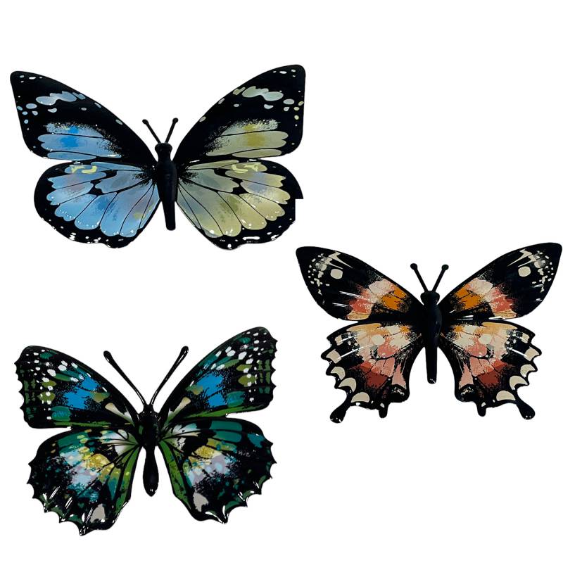 Set 3 Butterfly Wall Art Assorted Design 32cm