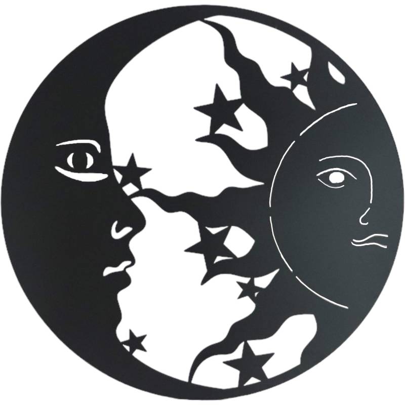 Set 2 Moon & Sun Wall Art 60cm