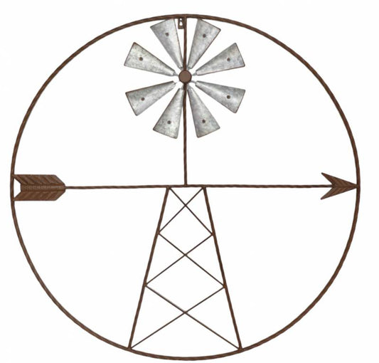 Metal Windmill Wall Art 91cm