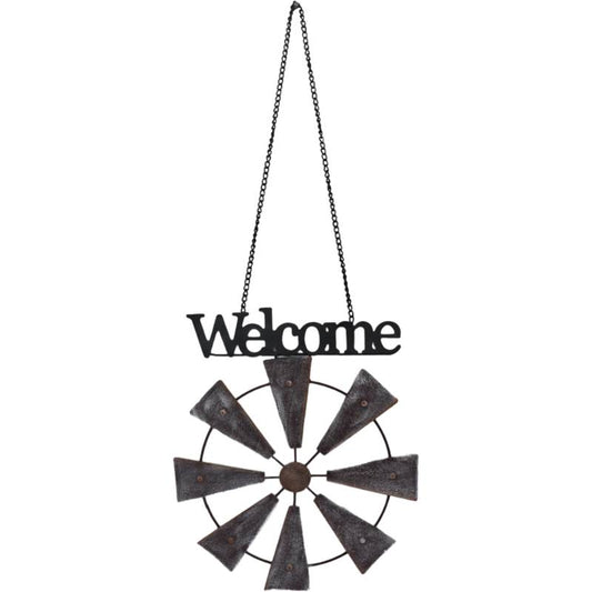 Welcome Windmill Wall Art 62cm