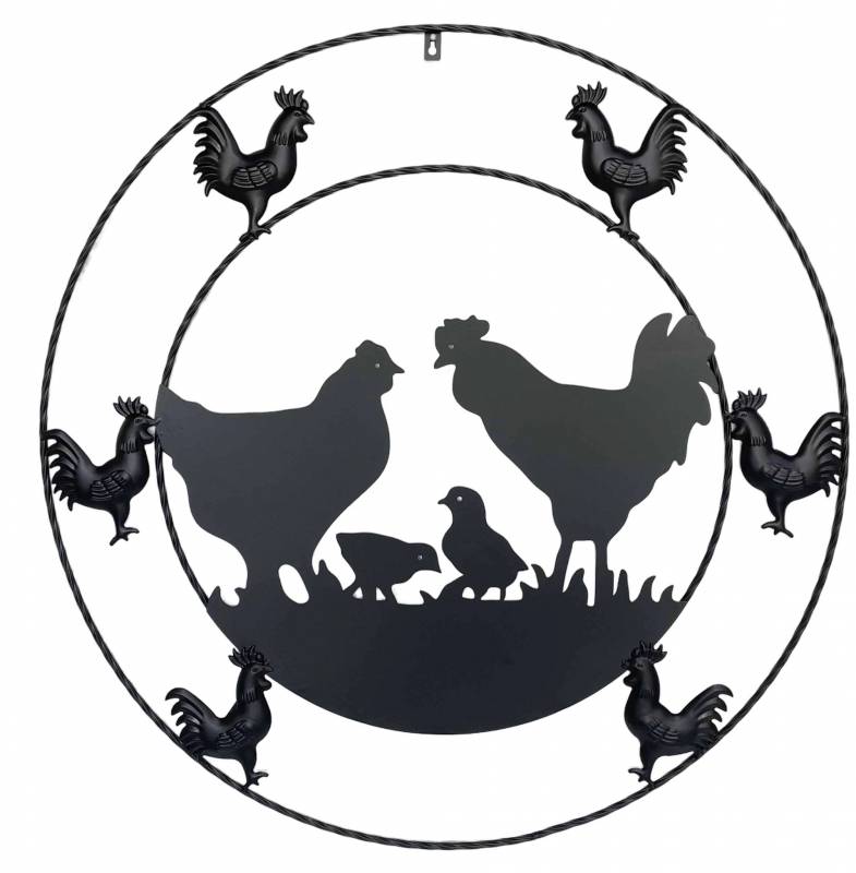 Metal Chicken Wall Art 79cm