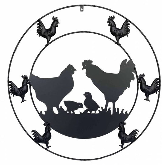 Metal Chicken Wall Art 79cm