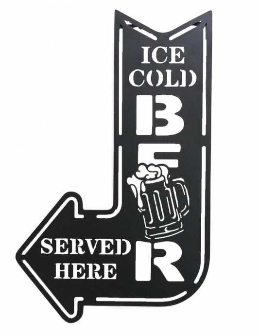 Set 2 Beer Served Here Wall Art 61cm
