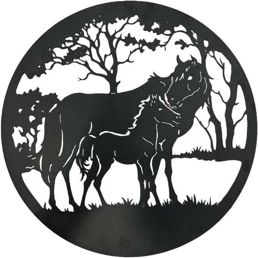 Set 2 Caring Horse Wall Art 60cm