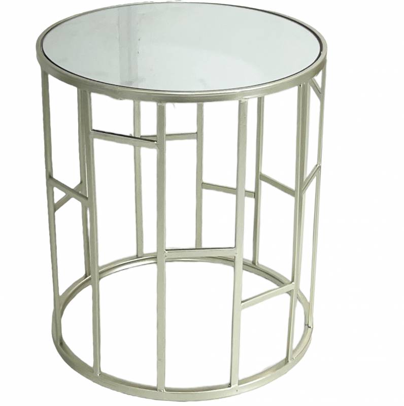 Set 2 Prospect Side Table w Mirror Top 50cm - Image 3