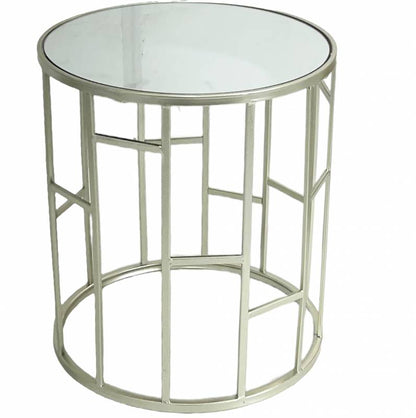 Set 2 Prospect Side Table w Mirror Top 50cm - Image 3