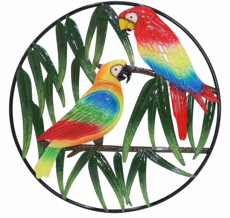 Round Parrot Wall Art 60cm
