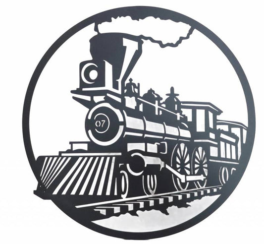 Round Train Wall Art 60cm