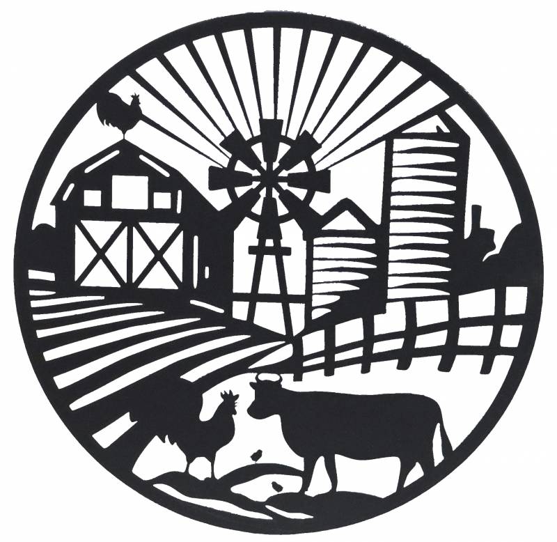 Round Farm Life Wall Art 40cm