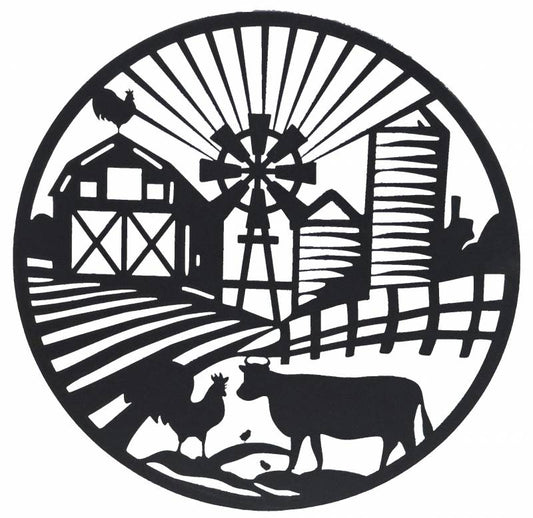 Round Farm Life Wall Art 40cm