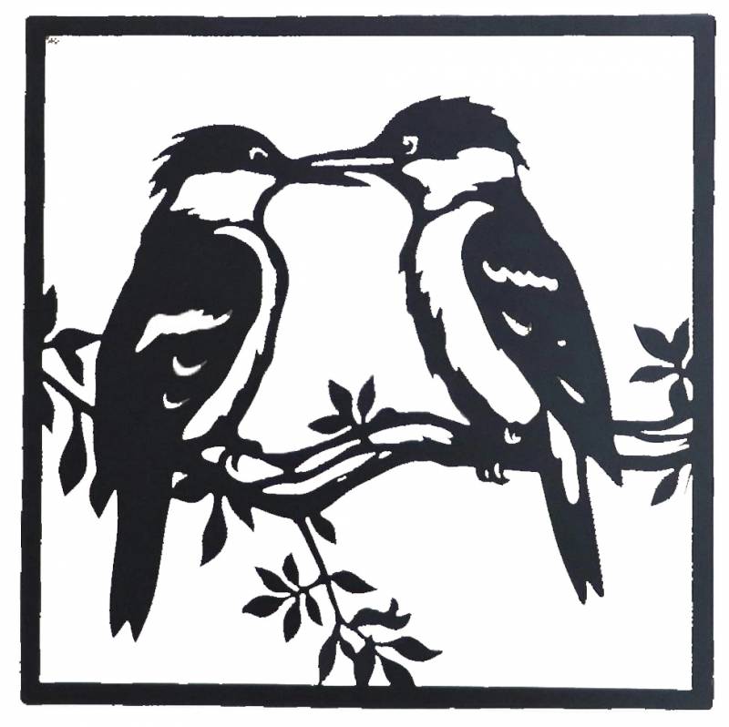 Square Kookaburra Duo Wall Art 30cm