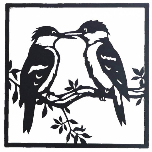 Square Kookaburra Duo Wall Art 30cm