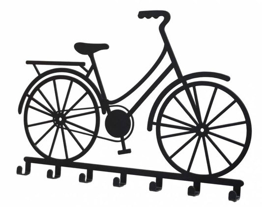 Bicycle Meatl Wall Art w 7 Hooks 21cm