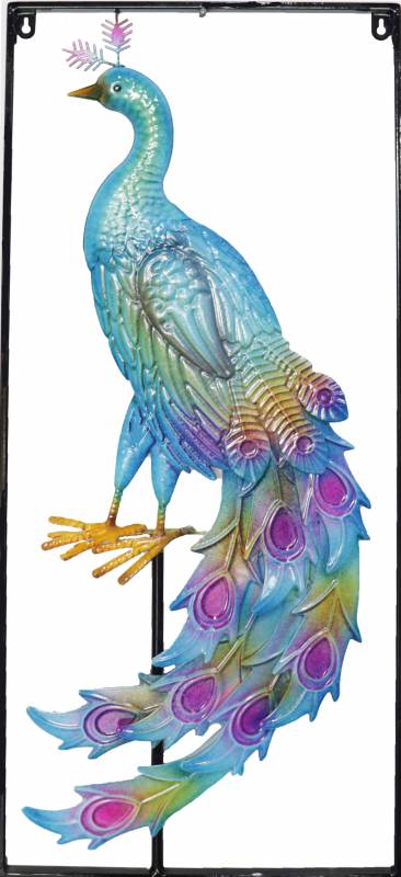 Peacock Wall Art w Frame 76cm