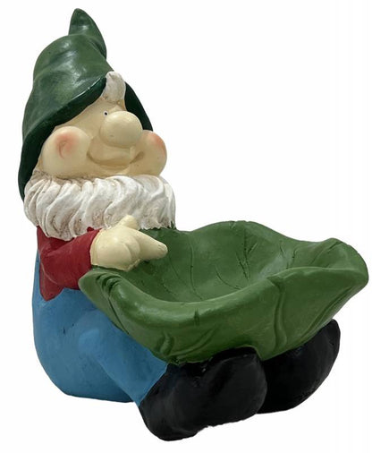 Set 2 Gnome w Bird Feeder 34cm