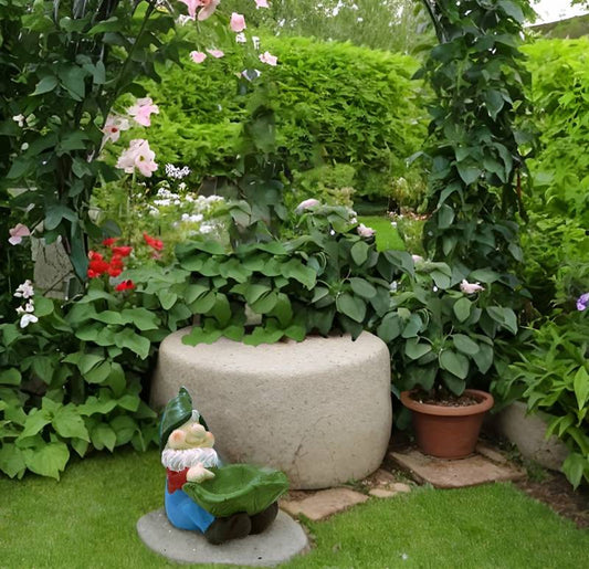 Set 2 Gnome w Bird Feeder 34cm - Image 2