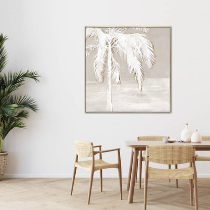 Natural Palm Framed Framed Canvas 100cm - Image 3