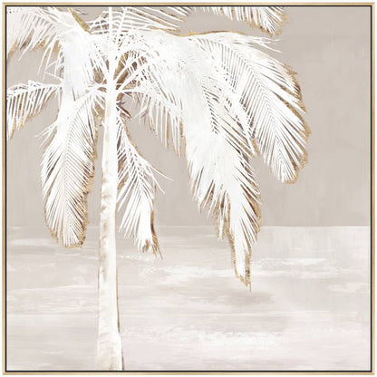 Natural Palm Framed Framed Canvas 100cm