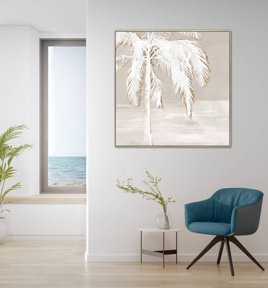 Natural Palm Framed Framed Canvas 100cm - Image 2