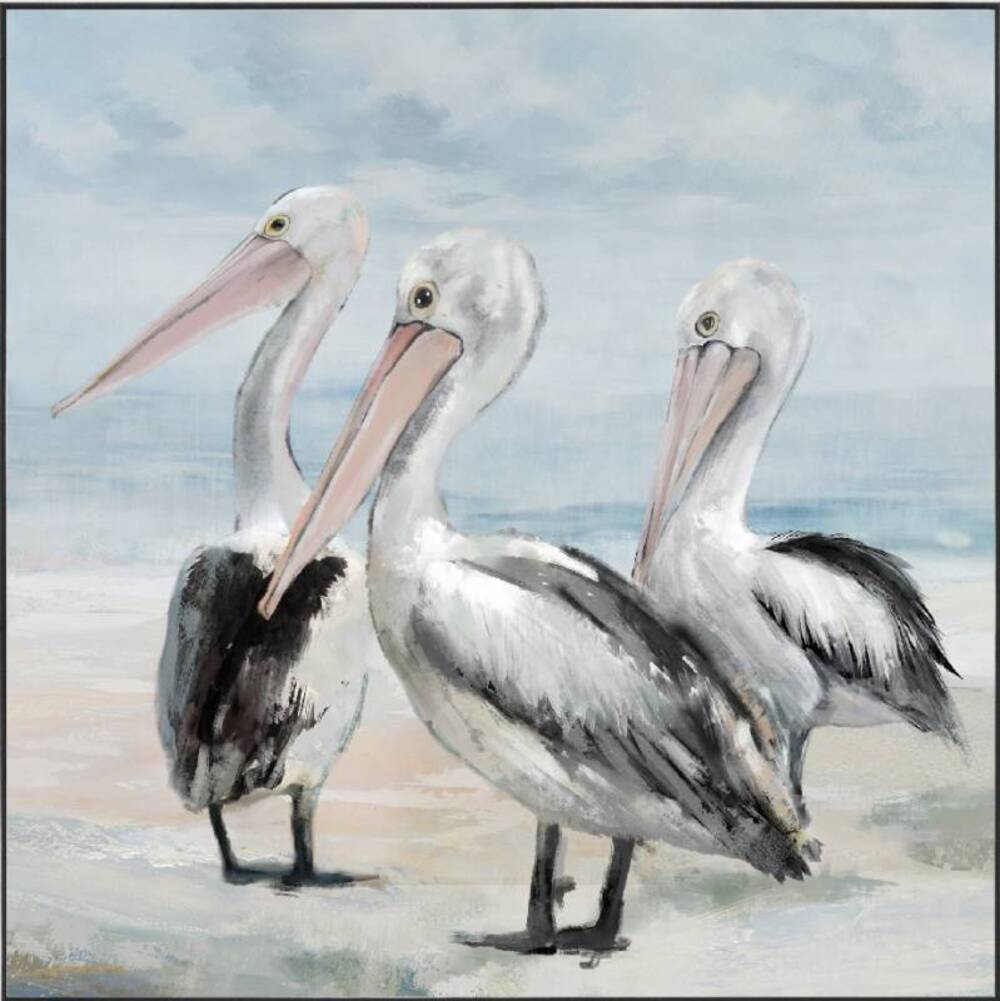 Pelican Duo Framed Canvas 80cm