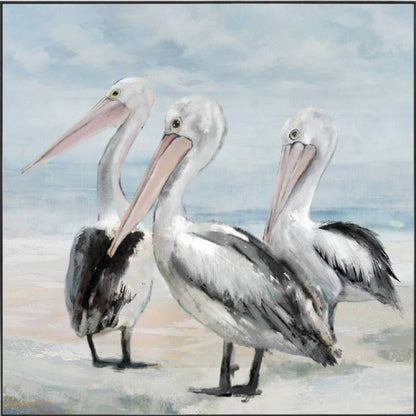 Pelican Duo Framed Canvas 80cm