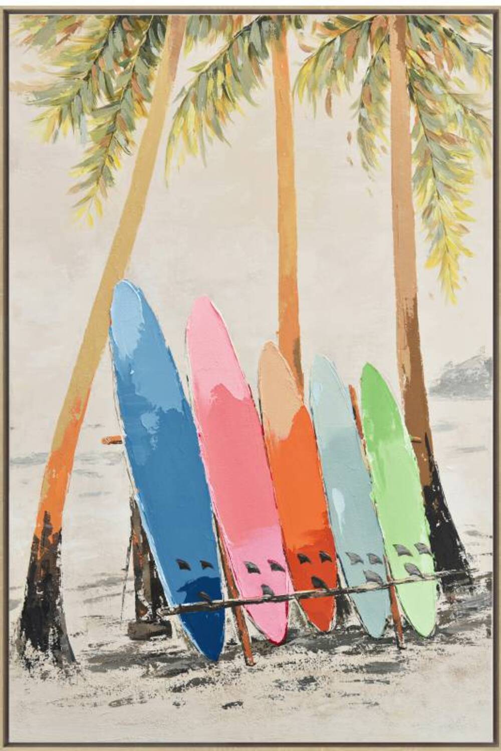 Surf Board Framed Canas 90cm