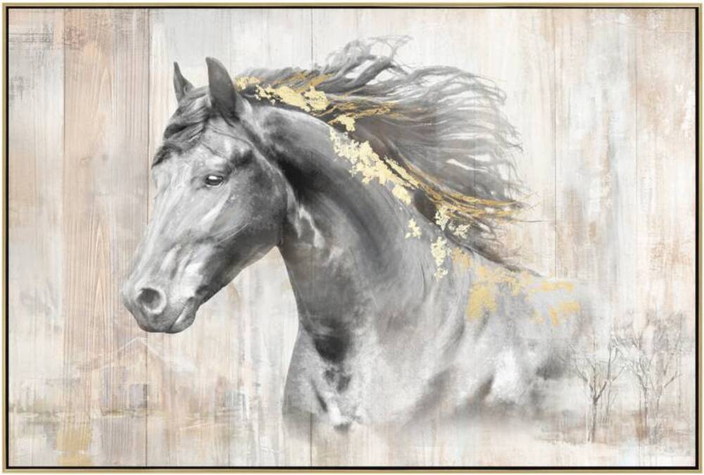 William Horse Framed Canvas 120cm