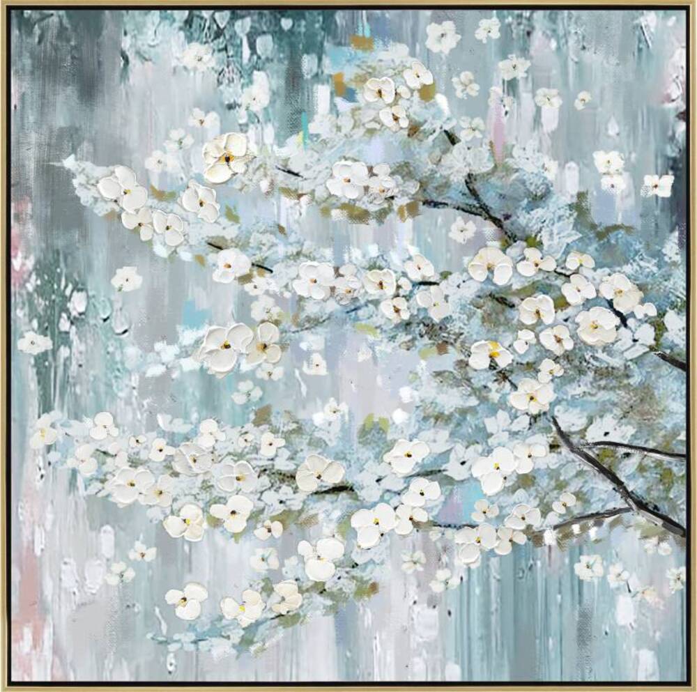 Samuel Cherry Blossom Framed Canvas 80cm