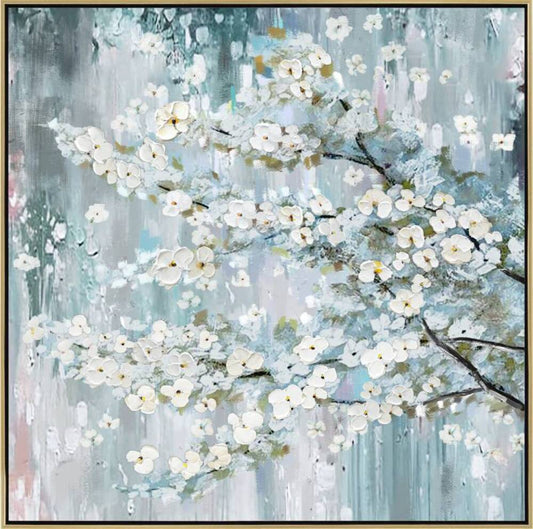 Samuel Cherry Blossom Framed Canvas 80cm