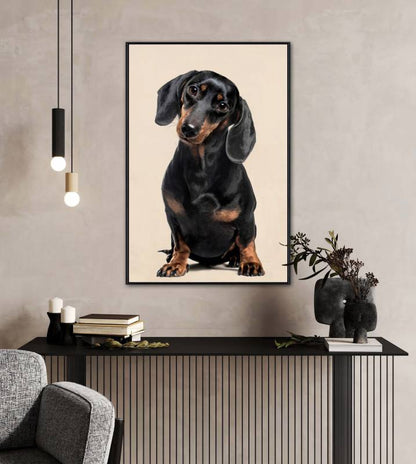 Timothy Dachshy Dog Framed Canvas 90cm - Image 2