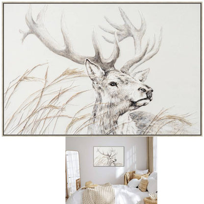 Morris Deer Framed Canvas 90cm - Image 2