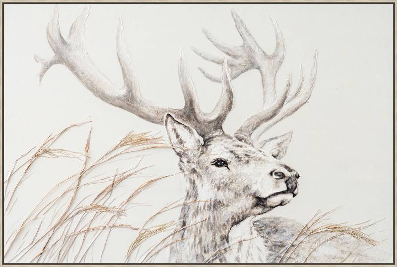Morris Deer Framed Canvas 90cm