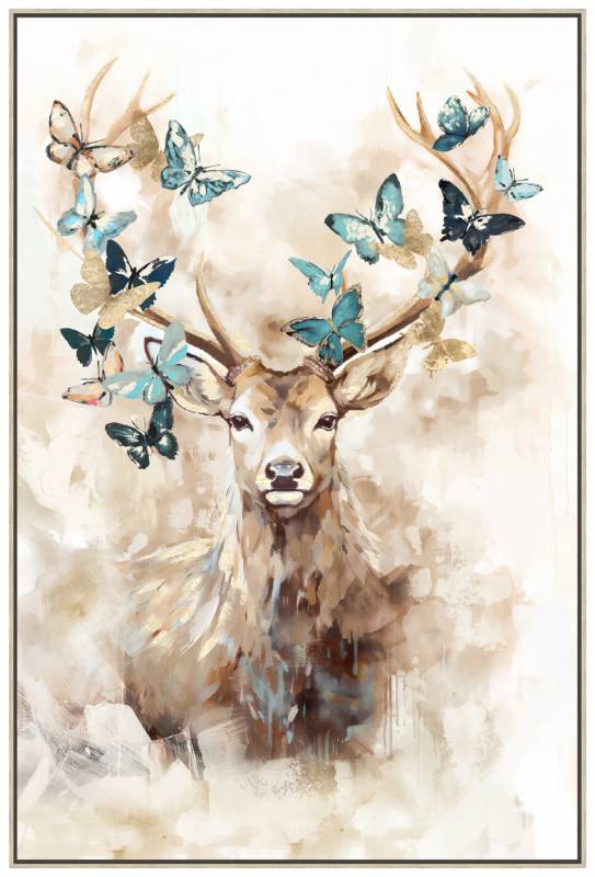 President Deer Framed Canvas 120cm