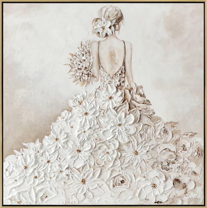 Daisy Flower Lady Framed Canvas 80cm
