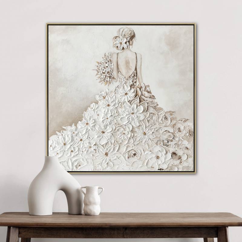 Daisy Flower Lady Framed Canvas 80cm - Image 4