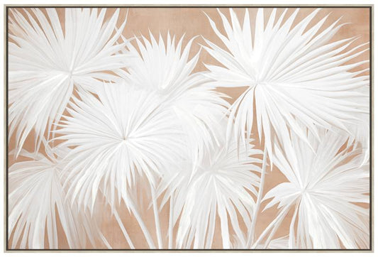 Tonal Palms Framed Canvas 80cm